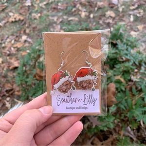 Highland Cow Christmas Earrings